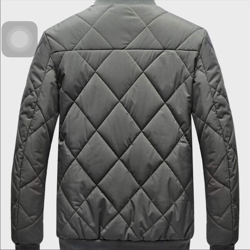 Mens padded quilted zip up bomber jacket - Picture 3 of 10